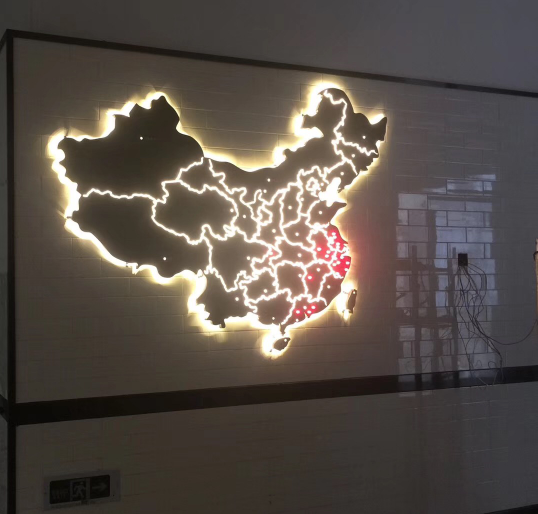 上海发光地图展示效果